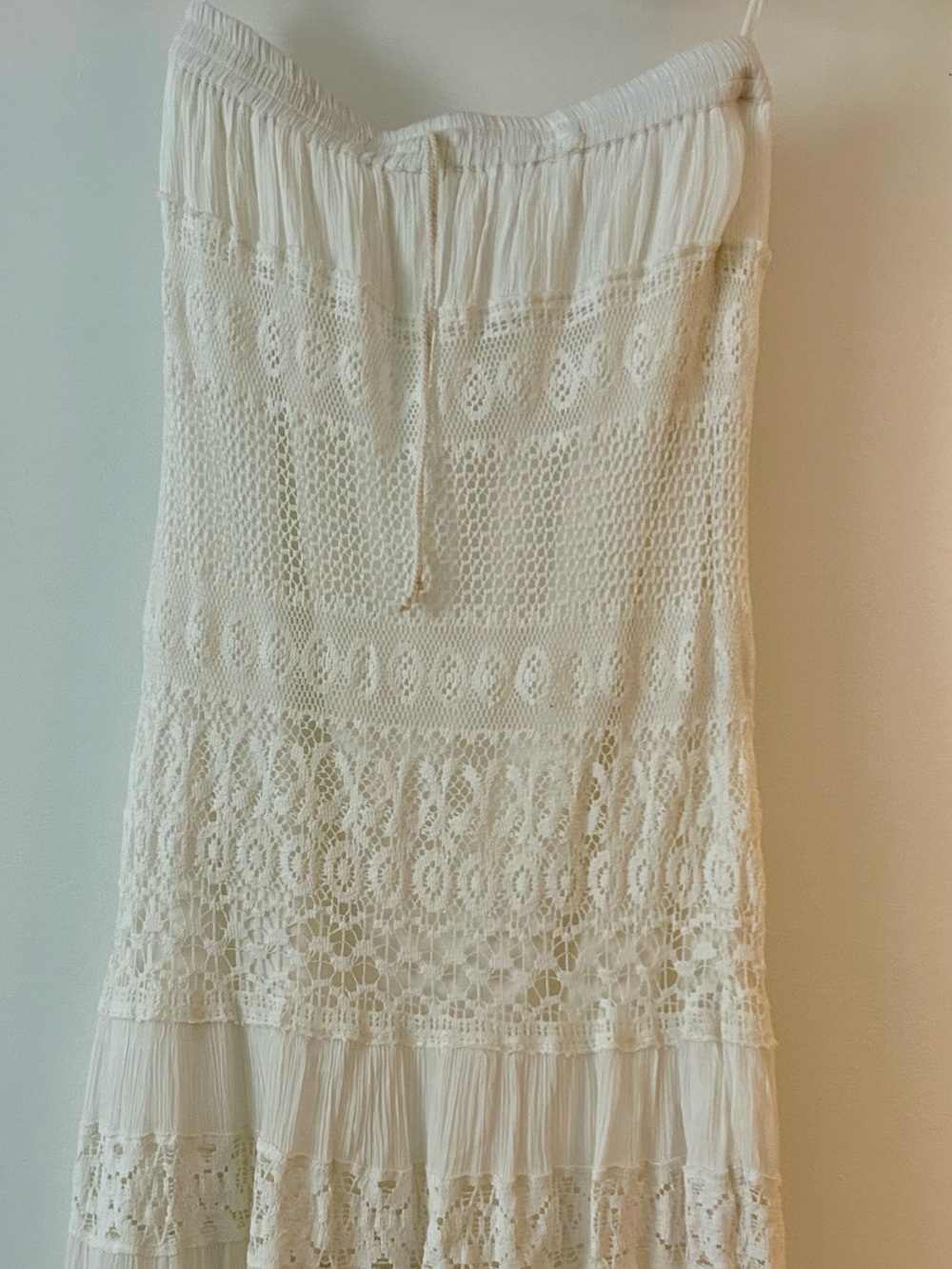 Cream Crochet Maxi Dress
